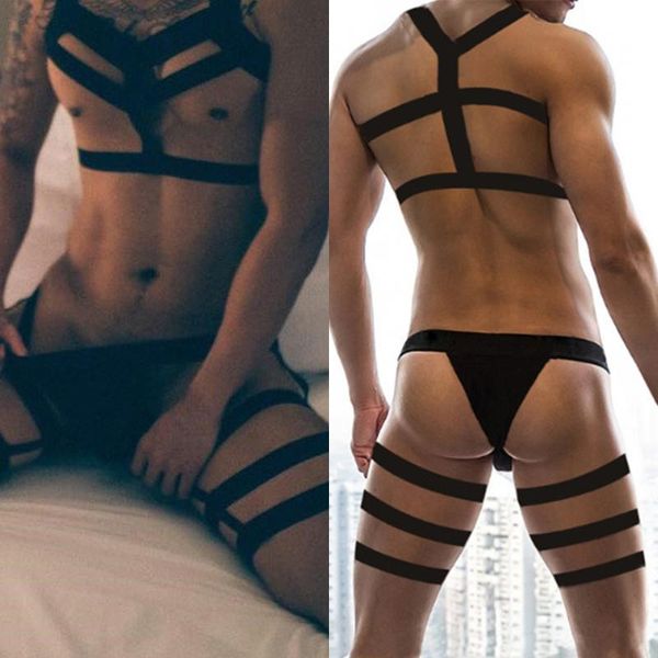 UNDUPANTS SEXY MENS BANDAG KEMB SİPİYETİ iç çamaşırı uyluk askı brifingleri erotik iç çamaşırı çorapları uzun çoraplar vücut kablo demeti çorap çorap