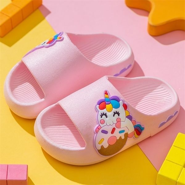 

kids slippers summer cute cartoon dinosaur boys and girls indoor non-slip sandals home slippers toddler girls shoes 220426, Black;grey
