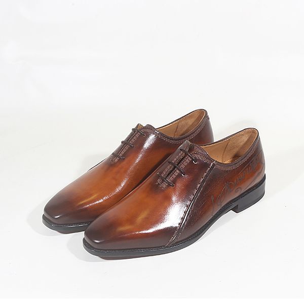 

formal men's handmade shoes business casual suit leather shoes coffee color customization, Red;white