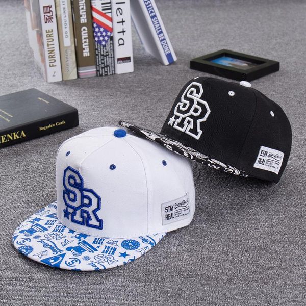 

fashion embroidery letter sr baseball cap hip hop hat men and women outdoor sports leisure flat shade snapback, Blue;gray