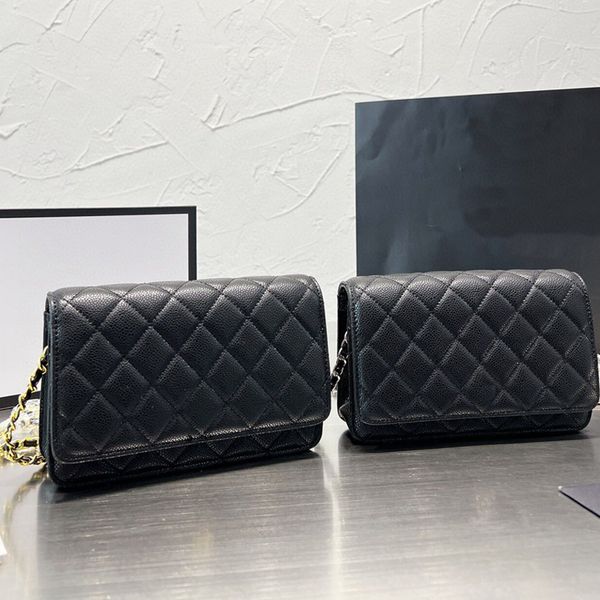 

classic chain fashion luxury designer bags plaid leather handbags 2022 caviar chains shoulder bag lady women famous brand cross body totes f
