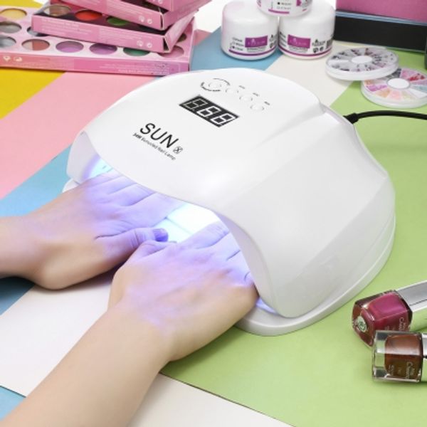 

sun x 54w led lamp nail dryer 36 leds uv ice lamp for drying gel polish auto sensor 10/30/60/99s timer manicure toolsnew