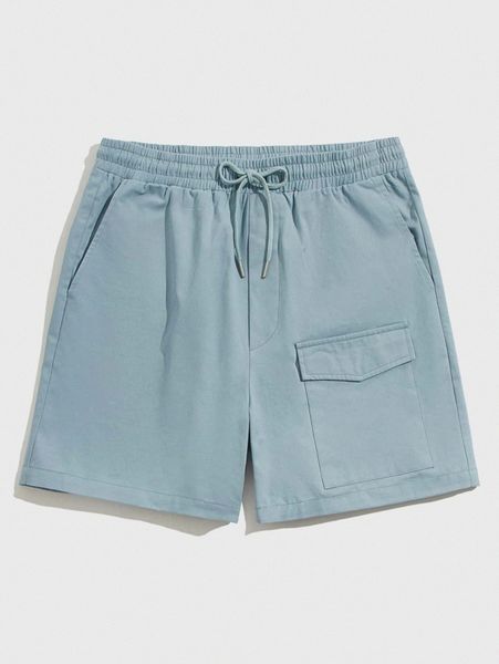 

men flap pocket drawstring waist shorts r7uh#, White;black