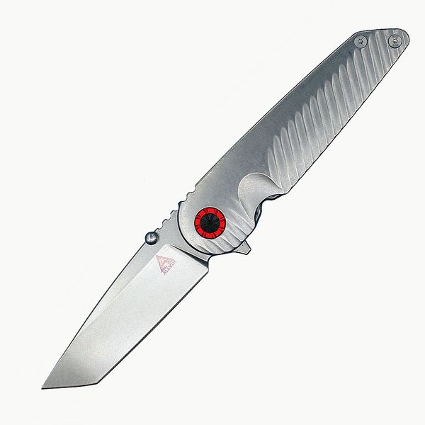 Продвижение r1501 Flipper складное нож D2 Каменное мытье Tanto Point Blade Ручка из нержавеющей стали Стальное шариковое подшипник быстро открытые ножи с нейлоновым пакетом