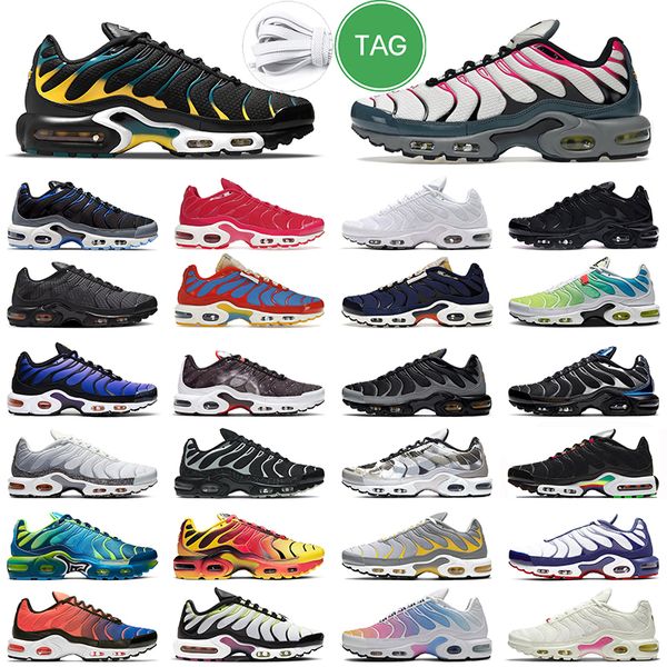 tn sneaker plus runing tênis triple branco homens negros amarelo clube de amarelo universidade azul mulheres cor-de-rosa teal teal teal teal triminer arco-íris