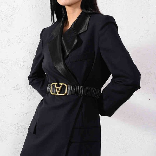 

belts letter elastic belt calf button head hollowed out fashion with skirt coat waist seal female y974, Black;brown