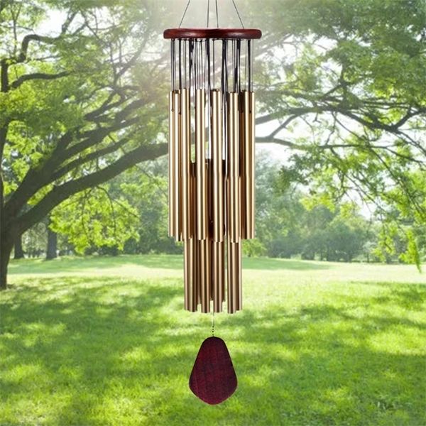 Campanelli eolici a 27 tubi fatti a mano per la decorazione esterna Campanelli eolici sintonizzati per colibrì Rilassanti toni melodici profondi Decorazioni per esterni 220407