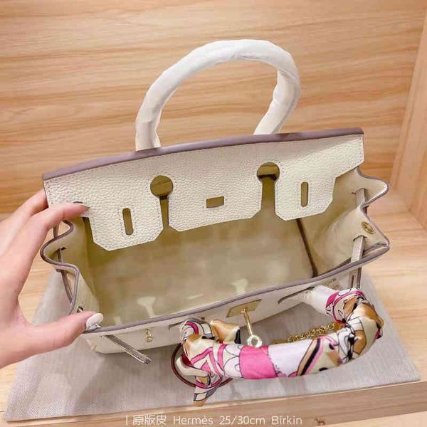 

heme designer handbags bbirkinss's 2022 women's pure leather flip platinum bag fashion versatile single should 9fru