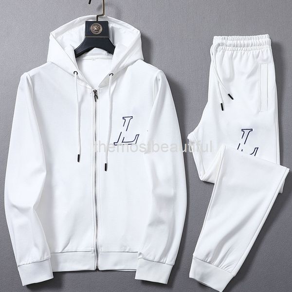 

men's tracksuits zhudi cotton casual sportswear set men's spring fashion sweater hooded two-piece large european, Gray