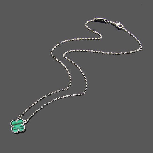 

womens luxury designer necklace fashion four-leaf clover cleef pendant necklace 18k gold necklaces jewelry300u, Silver