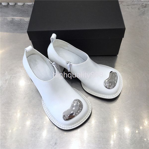 

dress shoes autumn and winter thick heel high-heeled women's shoes round head iron fashion casual, Black