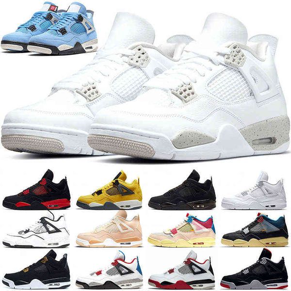 

outdoor shoes 4 men women 4s red thunder lightning white oreo university blue black cat pure money bred what the mens trainers sneakers ales