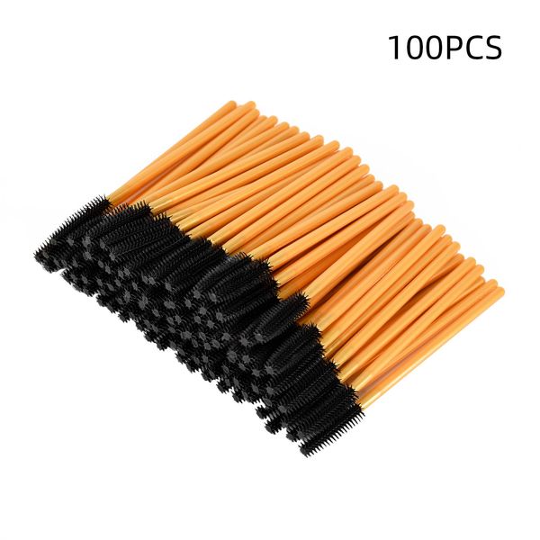 

golden rod blackhead makeup eyebrow brush tower type disposable silicone eyelash brush 100pcs