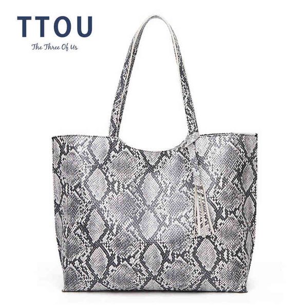 Borsa da sera da donna New Shoulder s Fashion Designer Snake Pattern Big Tote Handbags for Ladies Luxury 0623