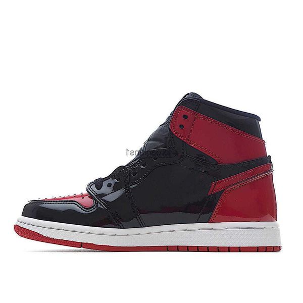

shoes jumpman 1 high og bred patent basketball perfect endorsement of temperament combination black and red