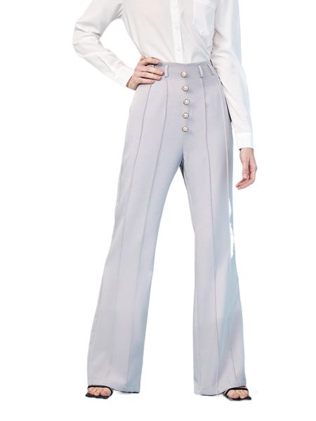 

x carina c button front inverted seam pants p2y4#, Black;white