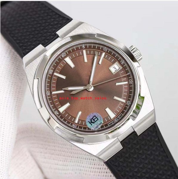 

elling latest 3 style 4500v/110a-483 men wristwatches sapphire auto date 41mm cal. 5100 movement behind transparent rubber strap luxuries ge, Slivery;brown