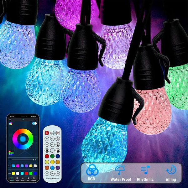 Saiten Intelligente LED-Außenleuchte Girlande RGB IP68 Lichterkette Weihnachtsdekoration Beleuchtung APP-Fernbedienung VS WS2812BLED