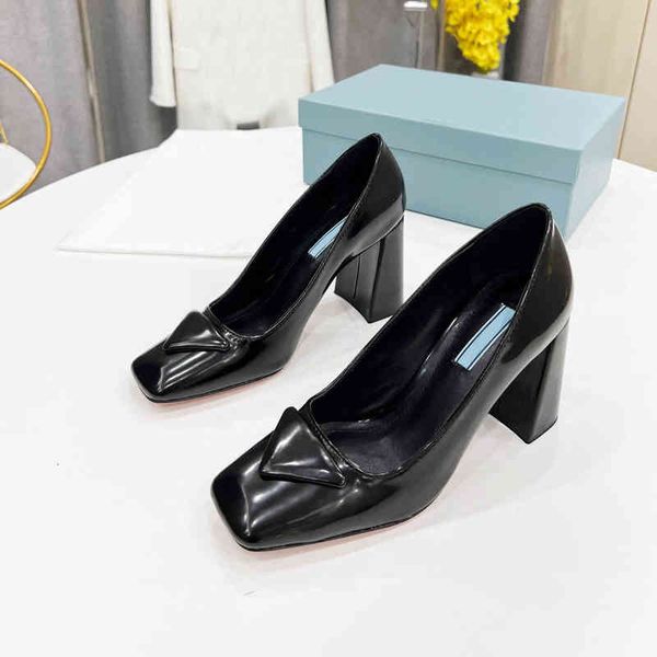 

dress shoes shallow mouth single shoe women's early spring versatile thick heel professional shoes simple temperament square, Black