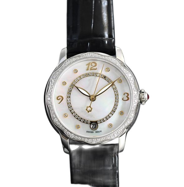 

women's mechanical watch 8215 movement leather band dial design style simple fashion generous waterproof depth 50 meters sapphire desig, Slivery;brown