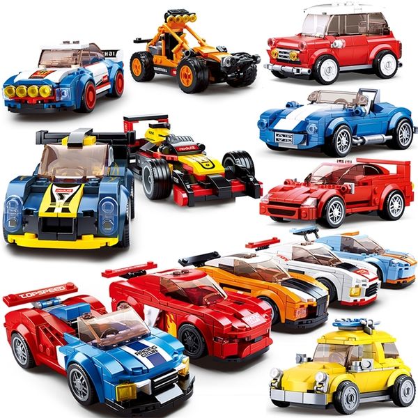 Sluban City Veicolo tecnico Velocità Super Race car s Modello da corsa Building Block Kit sportivi Imposta giocattoli Regali per bambini 220715