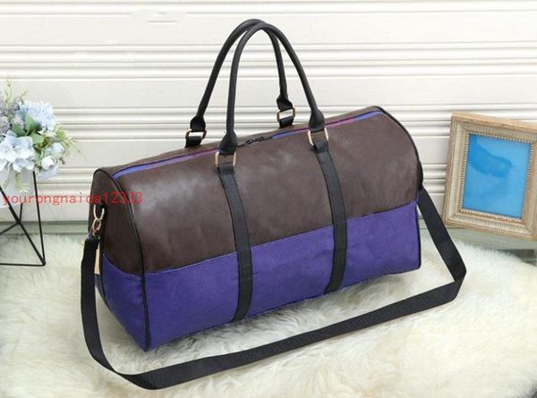 

2021 55cm large capacity women bags travel handbag handbags men shoulder duffel carry on luggage bottom rivets capacity sport bag