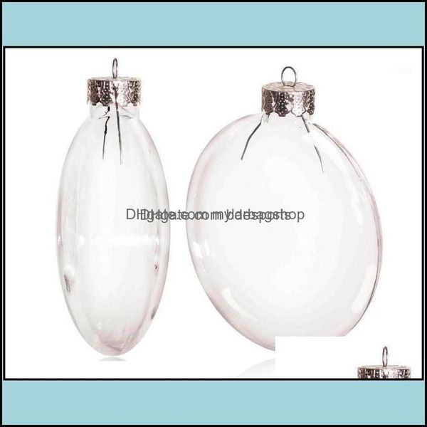 

christmas decorations festive party supplies home garden diy paintable clear decoration 80mm glass disc ornament with sier cap drop delive