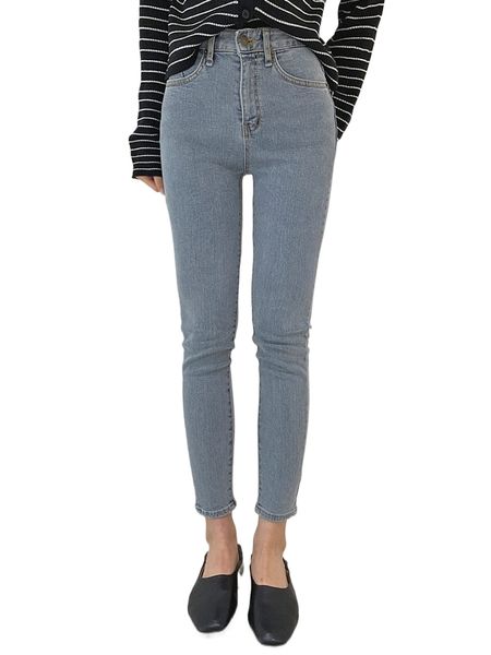 

dazy solid high waist skinny jeans m9hb#, Blue