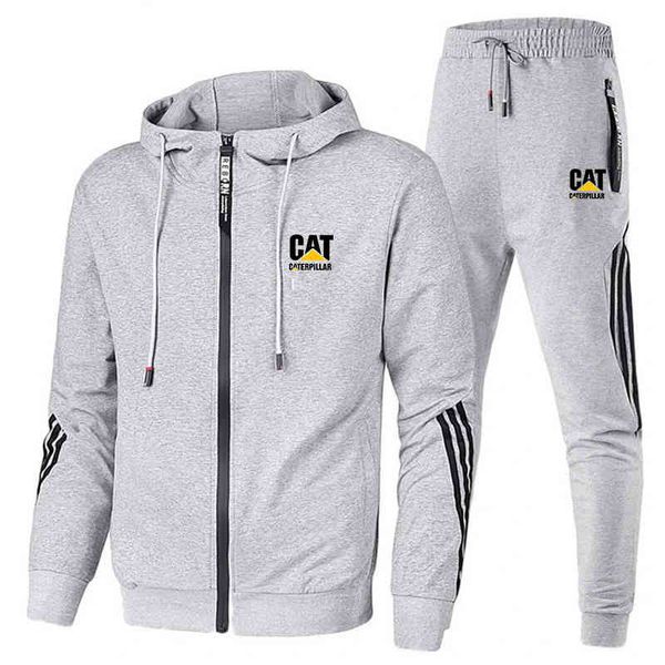 

men's hooded zipper sweater leisure fashion sports suit autumn men's wear, Black