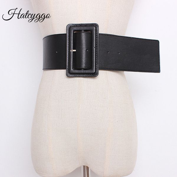 

hatcyggo fashion belts for women wide cummerbund black dress belt decorate waist belts for women luxury designer brand girdle 220414, Black;brown