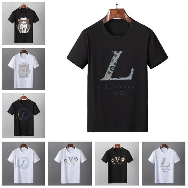 

brand men's t shirt the multicolor women men stylist tshirt pure 100%cotton classic senior designer clothes m-3xl#45, White;black