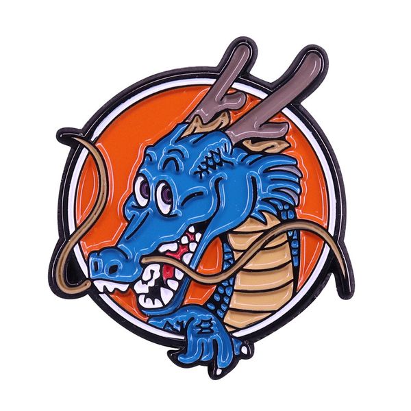 

dragon dragon badge japanese animation brooch, Blue