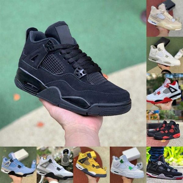 

2022 jumpman lightning 4 4s mens sports basketball shoes sandals university blue jorden red thunder black cement cat cream sail wh296k