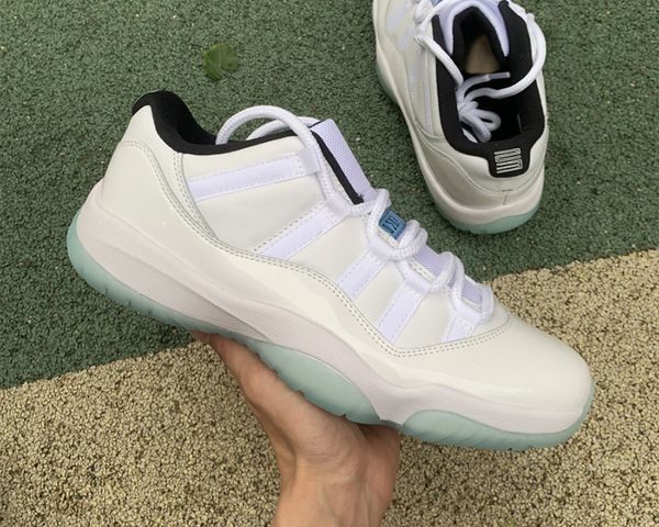 

shoes jumpman 11 low legend blue basketball white-blue real fiber 11s trainer sports stylist fashion