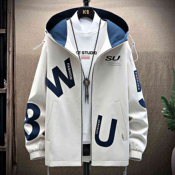 

men's jacket spring hooded coats casual style plus velvet trend streetwear zipper male fashion 2022 tide brand designer clothing y22080, Black;brown