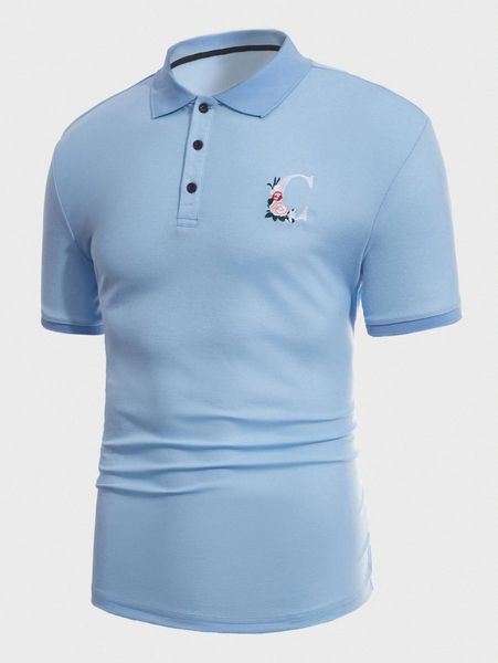 

men floral embroidery polo shirt q7wu#, White;black