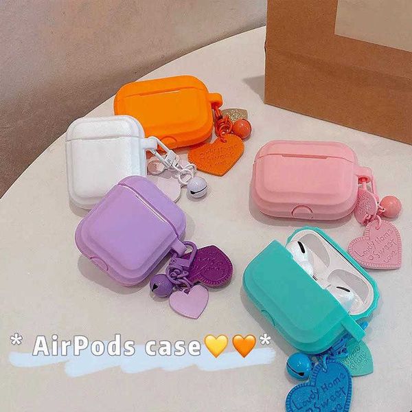 Airpods Pro Kopfhörerkissen Love Pendant 1/2 Generazione Copricuffie Bluetooth Pro3 Colore Solido Protettivo Soft Shell Good Nice