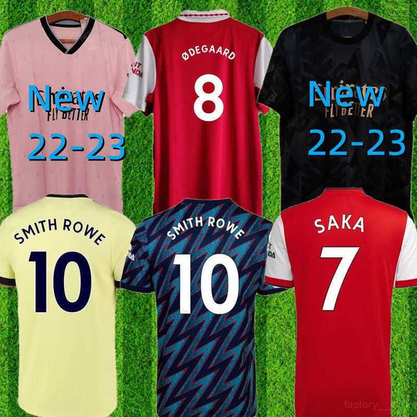 

21 22 23 smith rowe pepe saka soccer jerseys fans version odegaard thomas martinelli tierney 2021 2022 2023 no more red football shirt men, Black;yellow