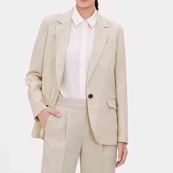 

women's suits blazers rongxin clothing class commuting temperament original linen lapel one button suit coat women, White;black