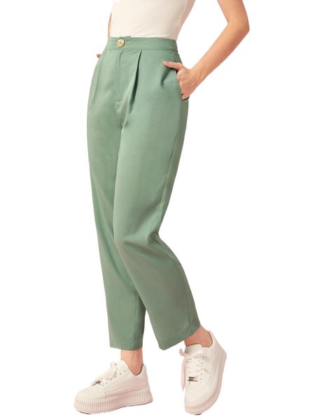 

solid fold pleated split hem straight leg pants 38cm#, Black;white