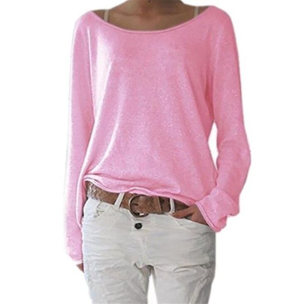

women's t-shirt ljcuiyao tshirts women o neck long sleeve casual tee shirt female basic blusas candy colors black yellow pink apricot, White