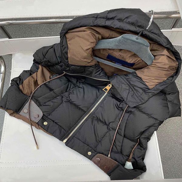

womens vests parkas jackets down coat fashion hooded windbreaker slim short style warm jackets women zipper thick szie s, Black;white