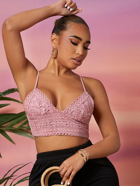 

sxy backless knot lace cami r5tf#, White