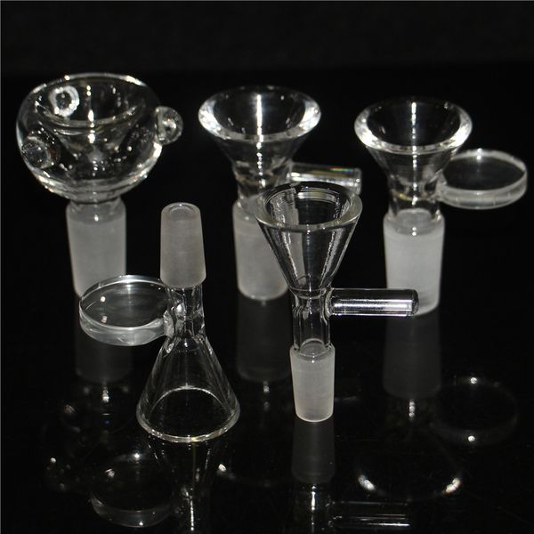 Tigela de vidro 10 mm 14mm de articulação masculina lasca de tigelas acessórios de fumantes para fumaça de fumaça de tabaco tubos de água