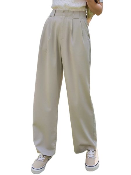 

dazy fold pleated slant pockets pants j6cs#, Black;white