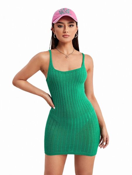 

solid ribbed knit cami sweater dress p4n1#, White;black