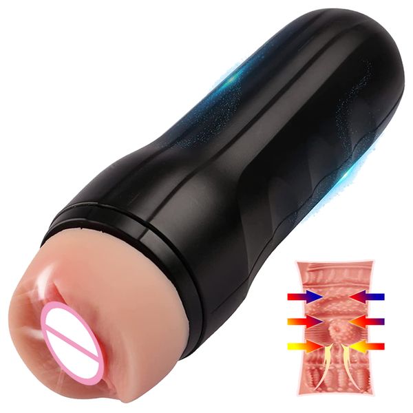 9,6 Zoll großer männlicher Masturbator 3D realistische Vagina Taschenmuschi für Penisstimulation Silikonmasturbatoren sexy Spielzeug für Männer