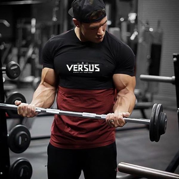 

summer mens gyms t shirt fitness bodybuilding fashion male short cotton clothing brand tee 220608, White;black