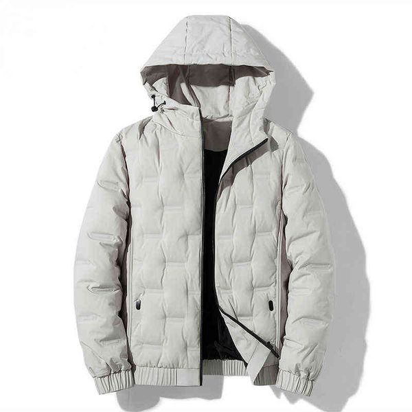 

white duck down jacket men thick warm hooded puffer coat casual winter male snow outdoor parka brand clothing 4xl t220715, Black