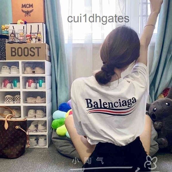 

2022 designer bb t shirt and s paris cola wave short sleeve t- men's women's summer lake water green os loose betp, White;black